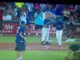 Dirk Nowitzki throwing out first pitch at Texas Rangers vs New York Mets Baseball Game