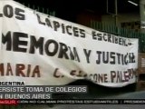 Persiste toma de escuelas en Buenos Aires