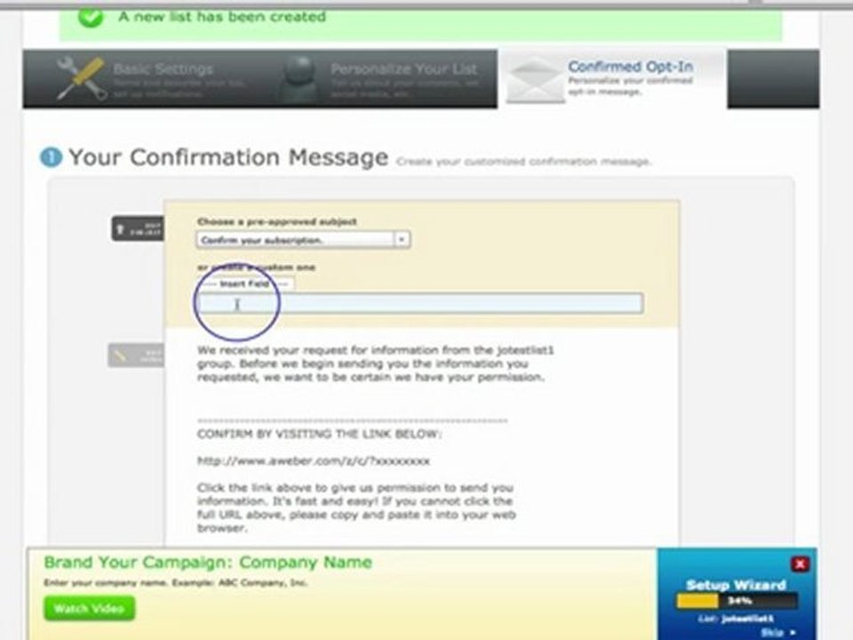 Create a Website on Facebook Part 19 - Aweber List Creation