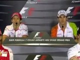 Jarno Trulli et Adrian Sutil règlent leur comptes en Conférence de presse apres leur accident du GP du Brésil 2009