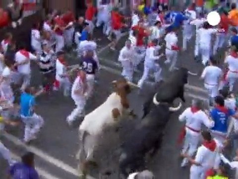 Australian gored at Pamplona bull run