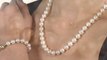 Freshwater Pearl Necklace, Earrings, and Bracelet Set by Pure Pearls