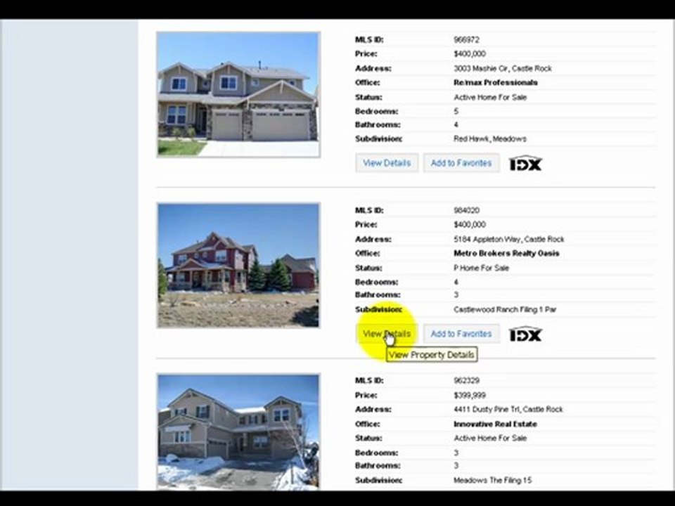 Find Castle Rock Colorado Real Estate Listings