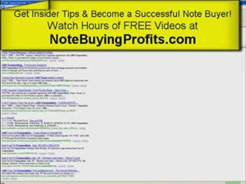 Buying Bad Paper=> HOT TIP! Note Buying Profits.com