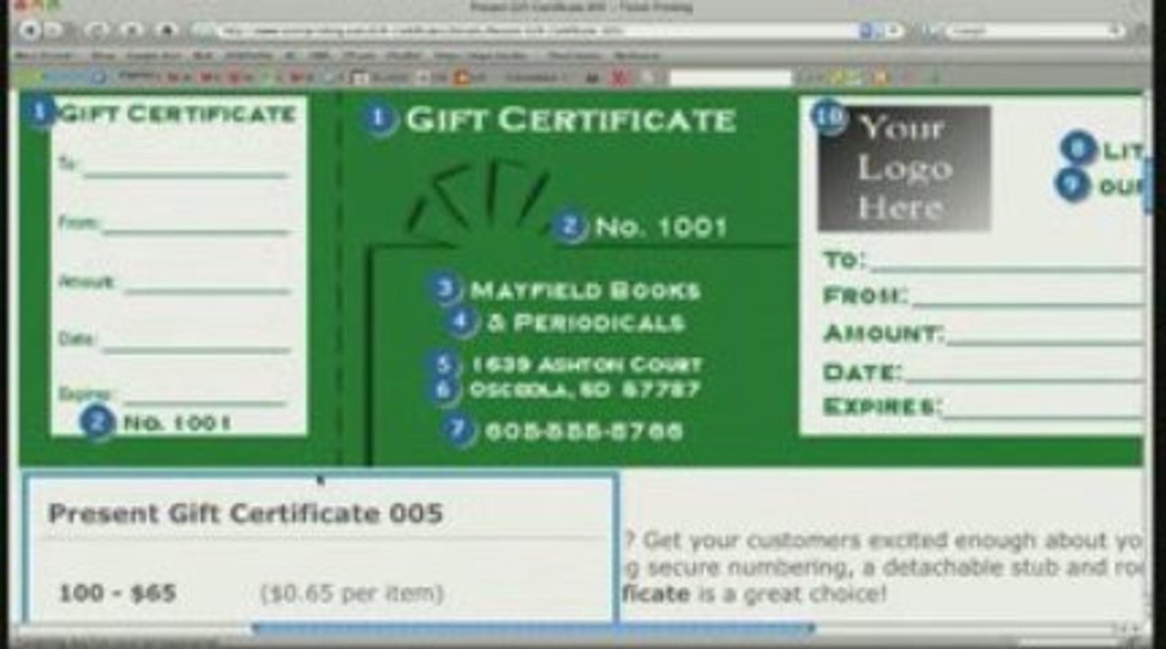 Giftcertificates From TicketPrinting.com