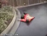 Kid Get Pulled By Car on Ice Video
