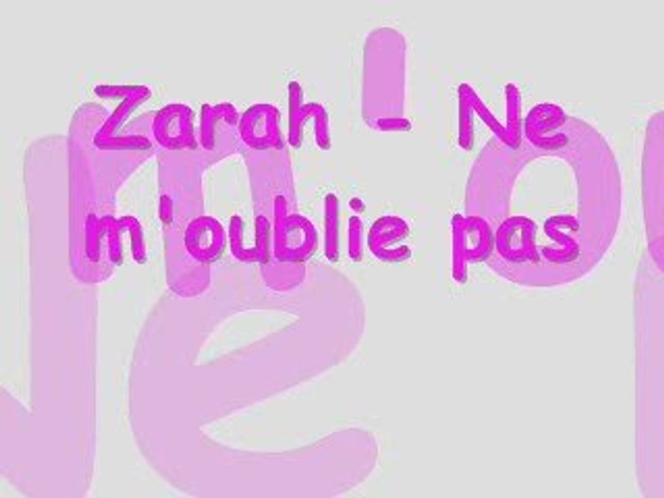 Zarah - Ne m-oublies pas