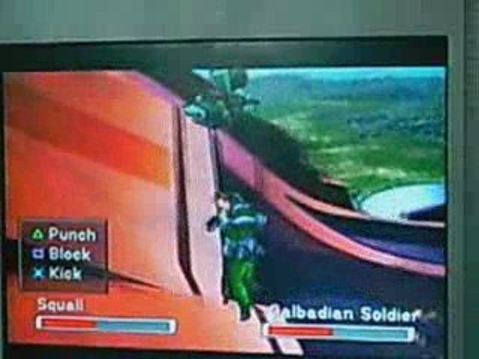 Final Fantasy VIII- Squall fights a Paratrooper