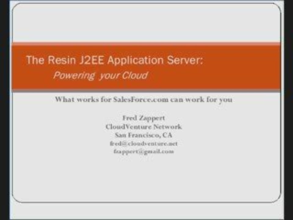 The Resin J2EE Application Server -Salesforce