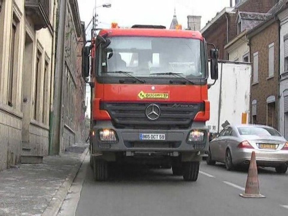 travaux rue de Landrecies au Cateau-cambrésis