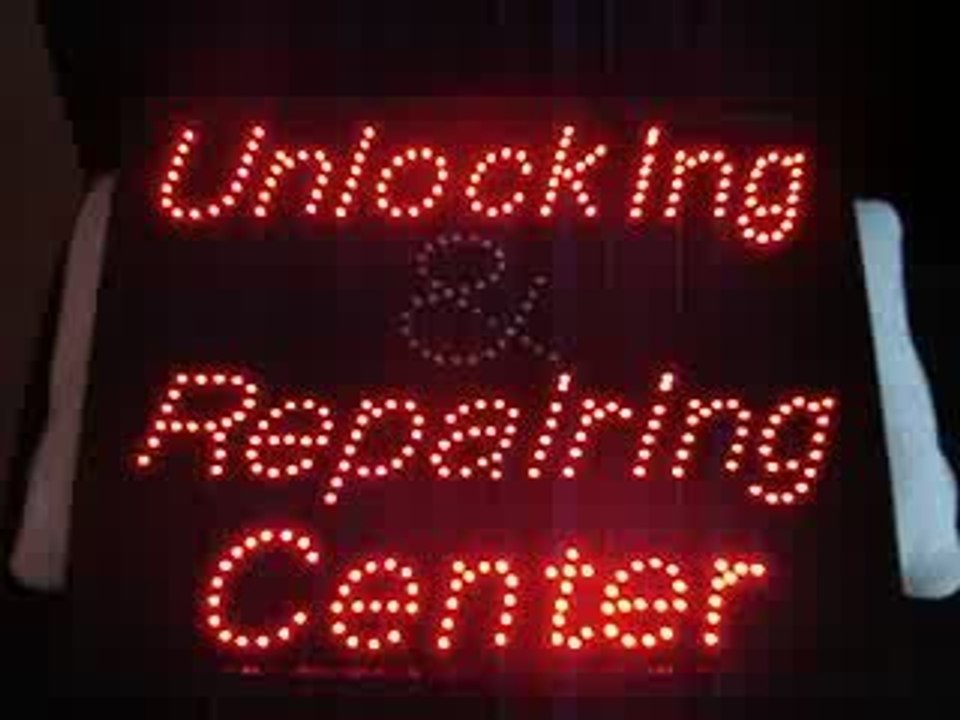 Enseigne ou tableau lumineux "unlocking repairing"