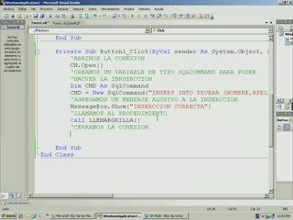 AGREGAR UN REGISTRO DESDE VISUAL A SQL SERVER 3 - 3