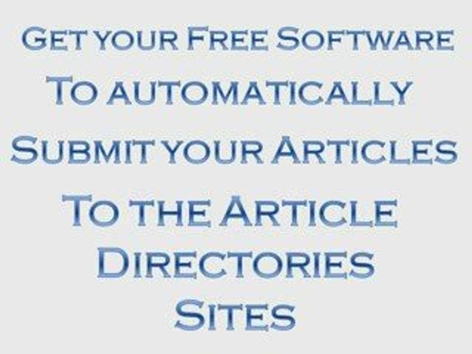 FREE ARTICLE SUBMITTER SOFTWARE ¡¡¡FOR REAL!!!