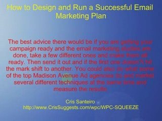How To Design and Run a Successful Email Marketing Plan