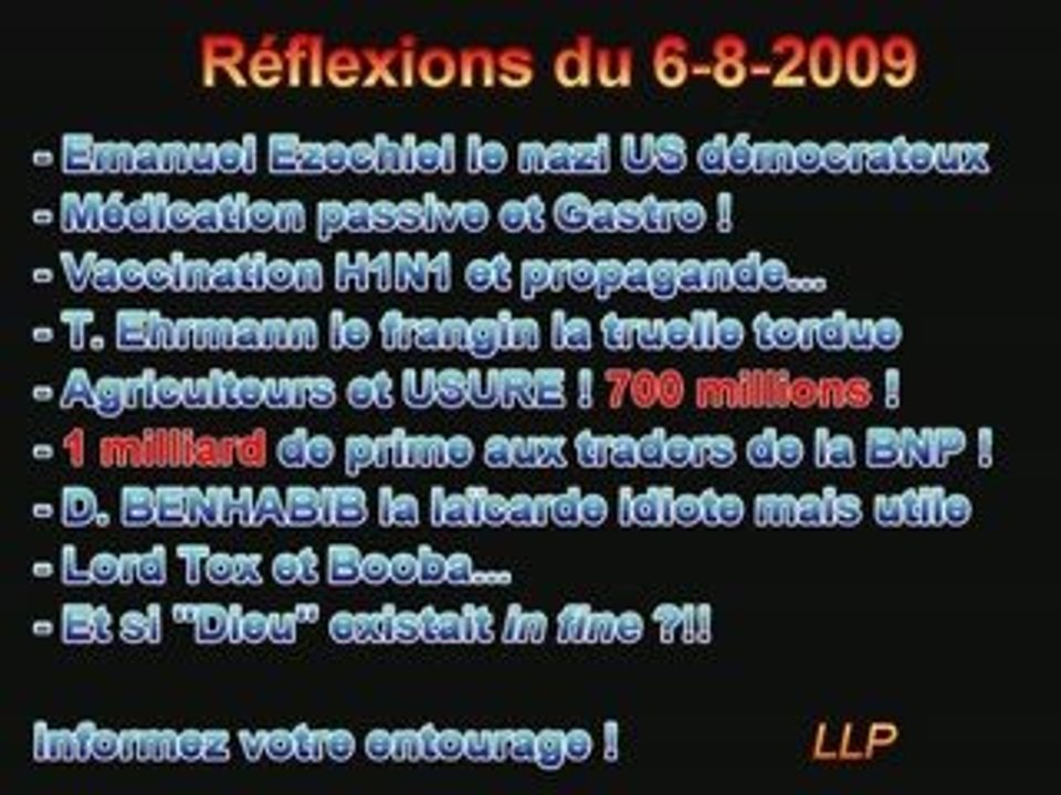 Réflexions - 7 août 2009 - 1 sur 2