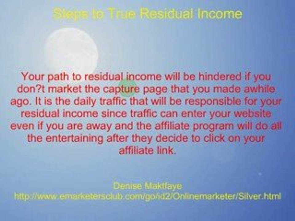 Steps To True Residual Income