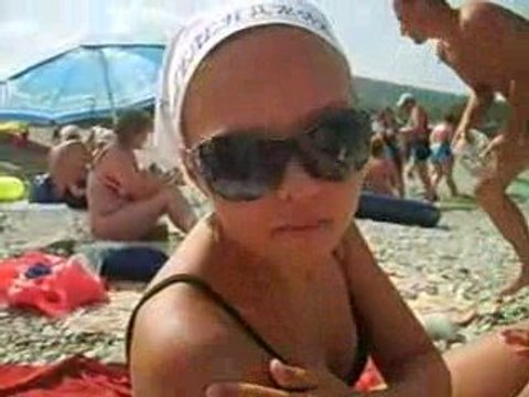 Ольга Константиновна на берегу Черного моря