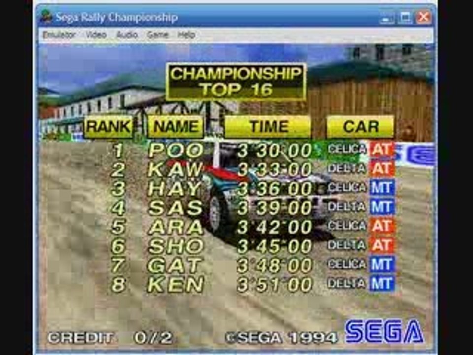 Sega Rally Championship Sega Emulator 0.9