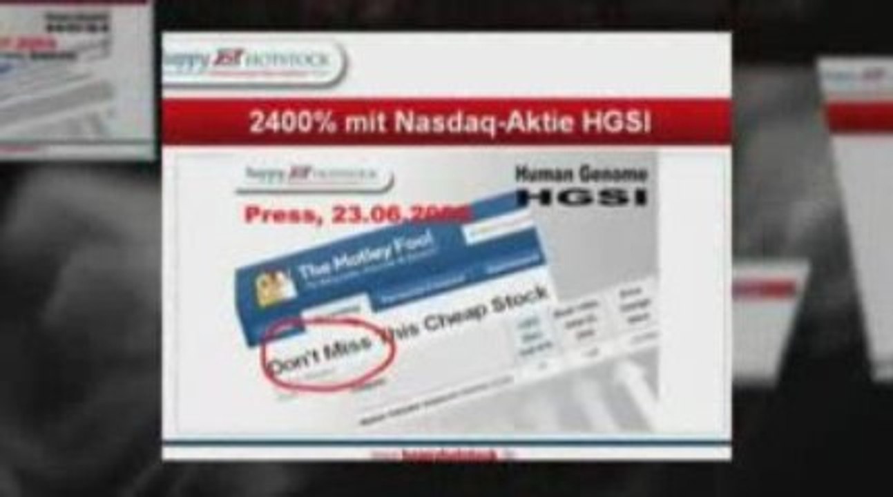 Börsenbrief Happy Hotstock 2400% Aktientipp HGSI Nasdaq