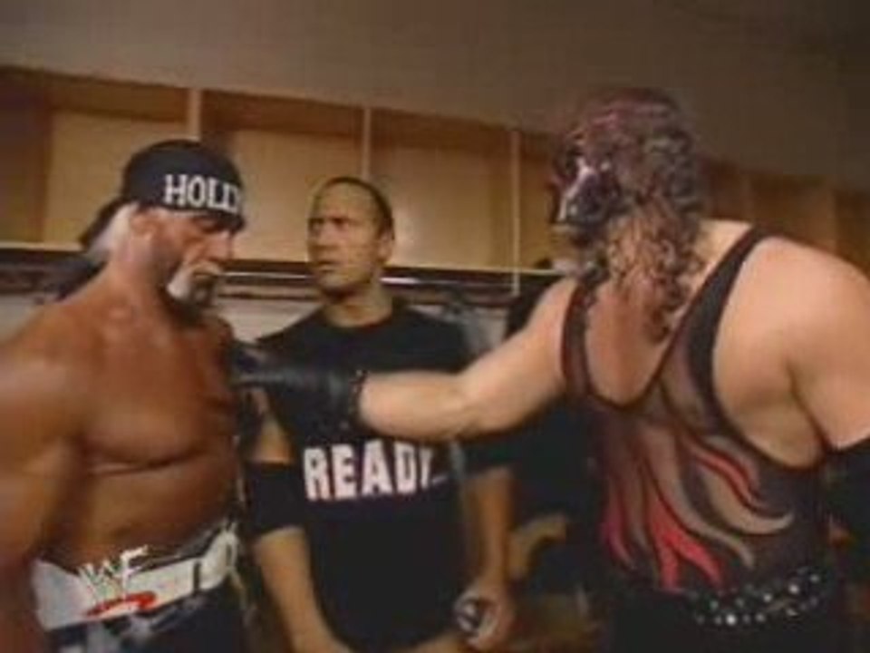 Kane mocks The Rock And Hulk Hogan Backstage