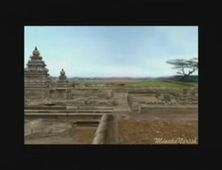 shore temple at Mahabalipuram in maya animation