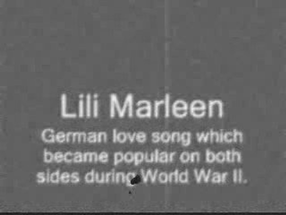 Lili Marleen in German recorded 1939 Lale Andersen
