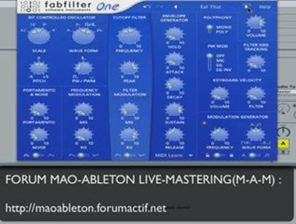 Fabfilter One les presets Synthe Vsti/Vst DIDGUITARE