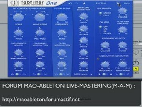 Fabfilter One les presets Synthe Vsti/Vst DIDGUITARE