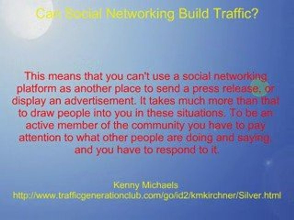 Can Social Networking Build Traffic?