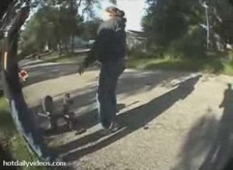 Chick Wipes Out in Office Chair
