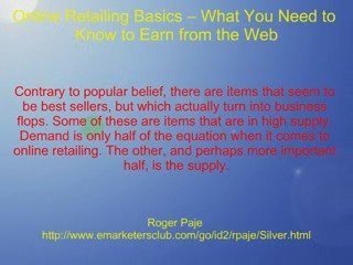 Online Retailing Basics