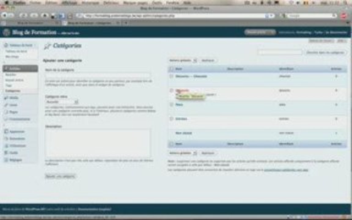 Gérer les catégories d'articles