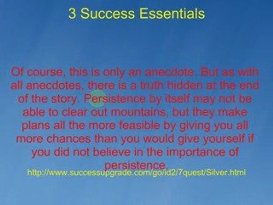 3 Success Essentials