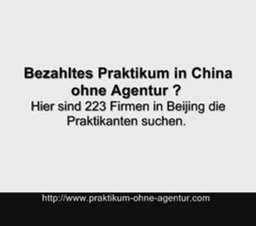 bezahltes praktikum beijing peking china