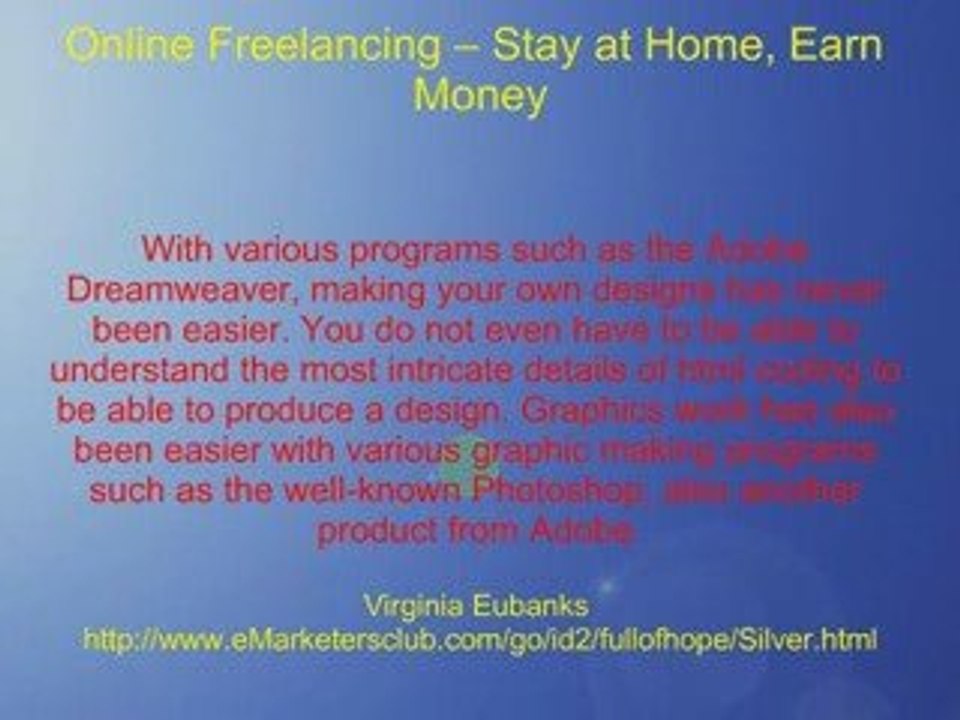 Online Freelancing: Stay at Home, Earn Money