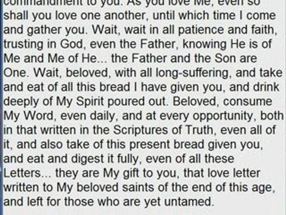 Today, I read "Enter Into My Fullness and Receive of Me"