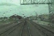 Metra #506 cabcar ride: passing railroad yard with two C&NWs