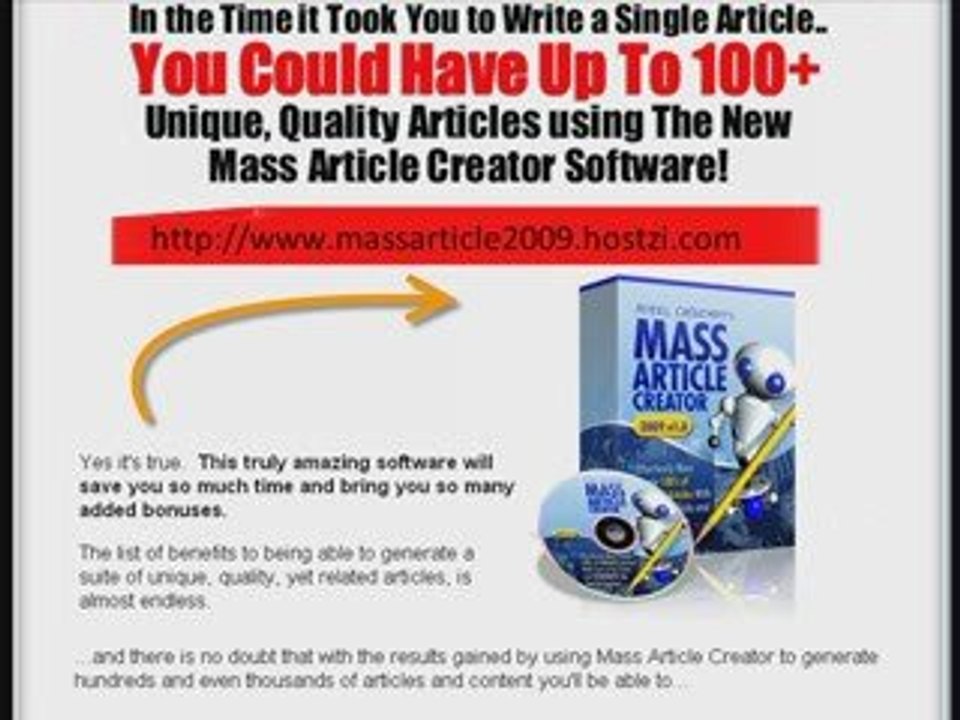 MASS ARTICLE CONTROL 2009 PRO-MASS ARTICLE CREATOR-MASS ARTI
