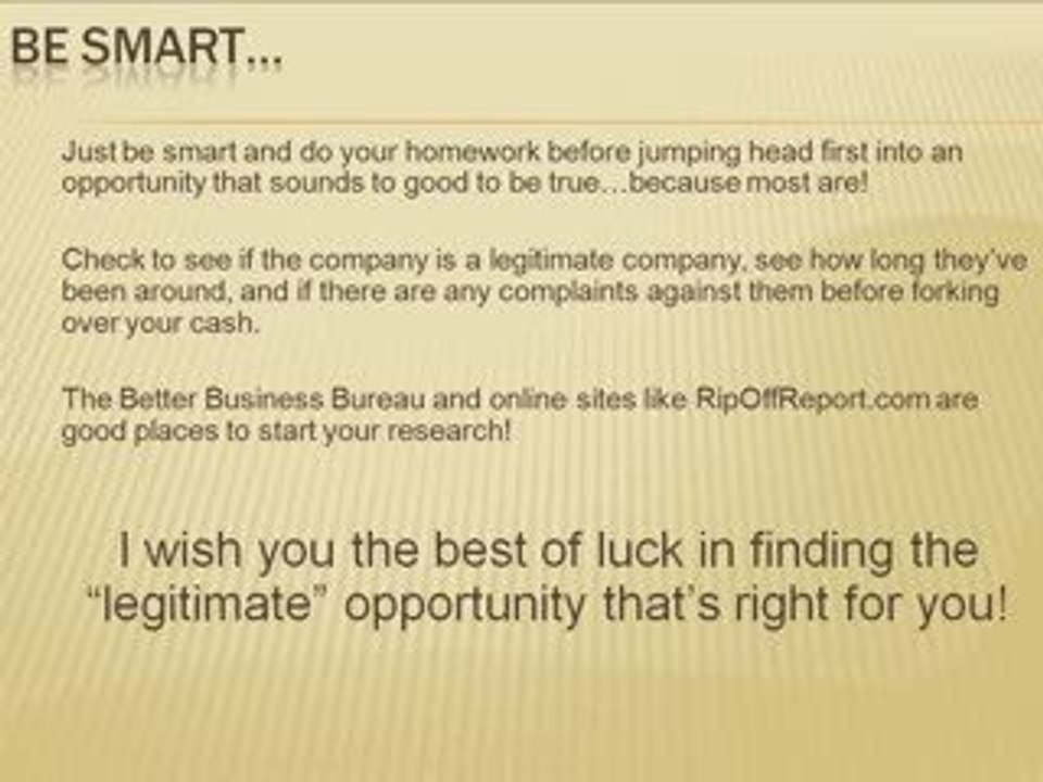 Work From Home Employment Scams - Ones to Avoid