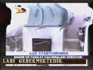 Zile ilçe stadyumunda bakım çalışmaları sürüyor