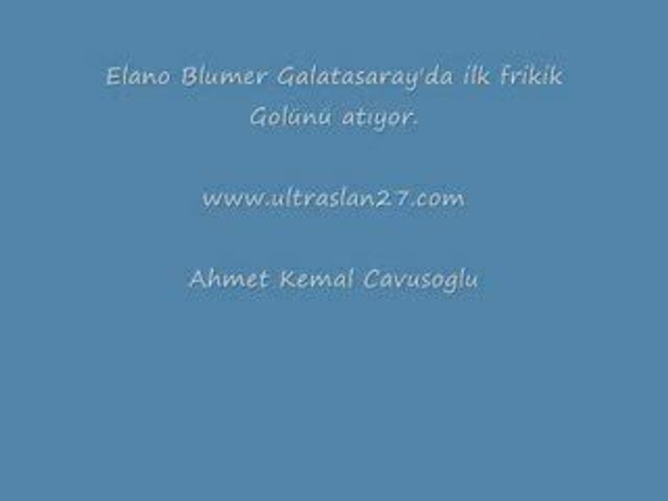 Elano Blumer Galatasaray'da İlk Frikik Golü