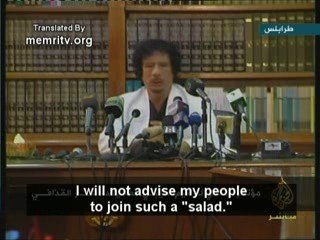 Al-Qadhafi Explains His Objection to Mediterranean Union