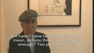 Leonard Cohen interviewed at his Art exhibition