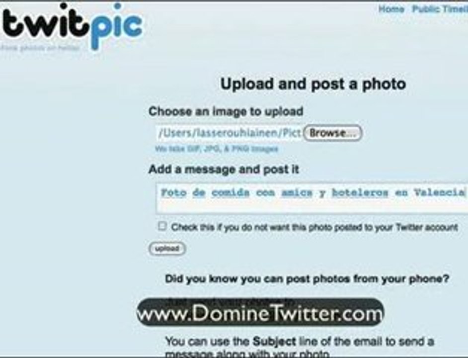 Como Compartir fotos en Twitter - TwitPic