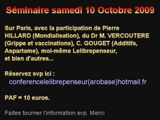 Seminaire LLP le 10 Octobre sur Paris