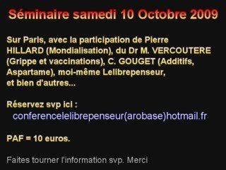 Seminaire LLP le 10 Octobre sur Paris