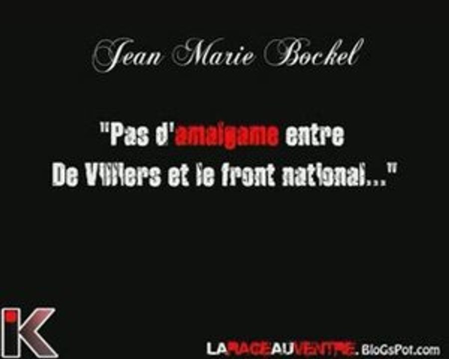 Bockel : "Pas d'amalgame entre De villiers et le FN..."