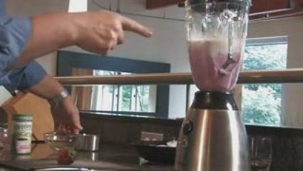 Berry Smoothie Made Silken Tofu and Stevia.