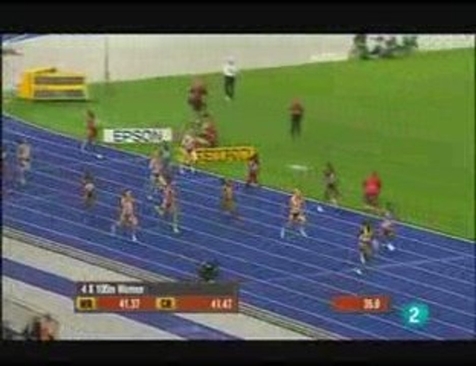 Finale 4x100m relais Féminin Jamaïque 42.06 Berlin 2009