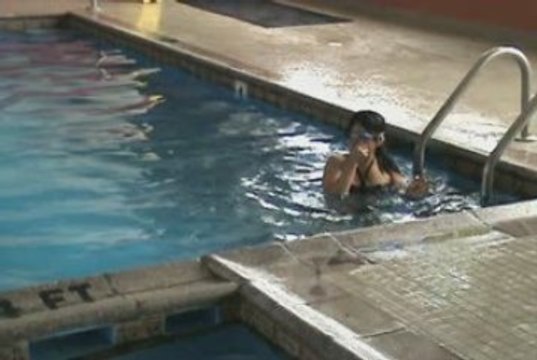 Asian Girls Swimming in a pool Ocean city MD USA